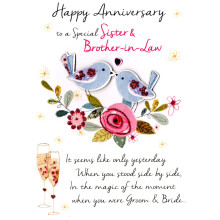 Sister & Brother-In-Law Anniversary Greeting Card Second Nature Just To Say Card