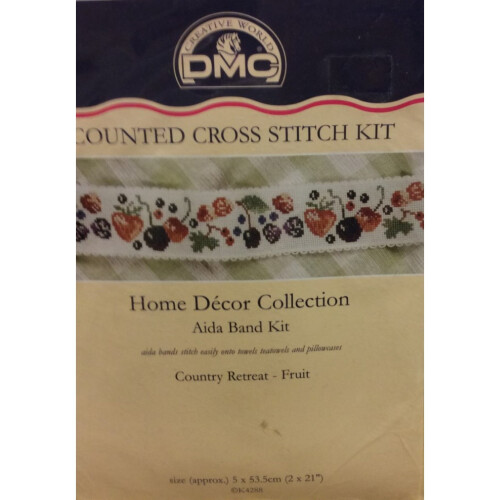 DMC Fruit Aida Band Cross Stitch Kit DMC 2" x 21"
