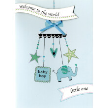Welcome Baby Boy New Baby Greeting Card Second Nature Yours Truly Cards