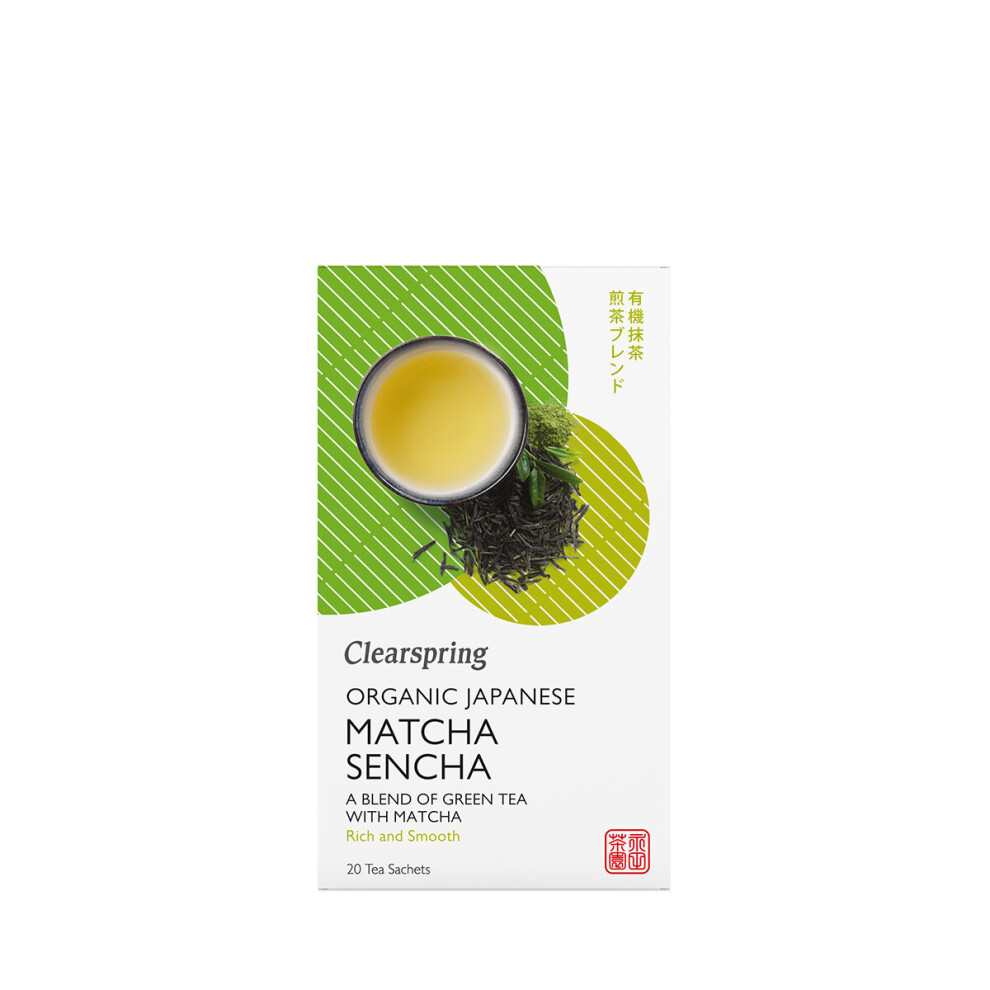 Clearspring - Organic Japanese Matcha Sencha, Green Tea - 20 Sachets