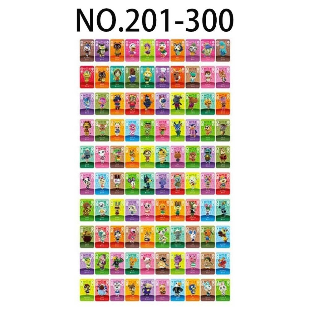 (NO.201-300) Animal Crossing Amiibo Mini NFC TAG Cards NO.1-400 Series