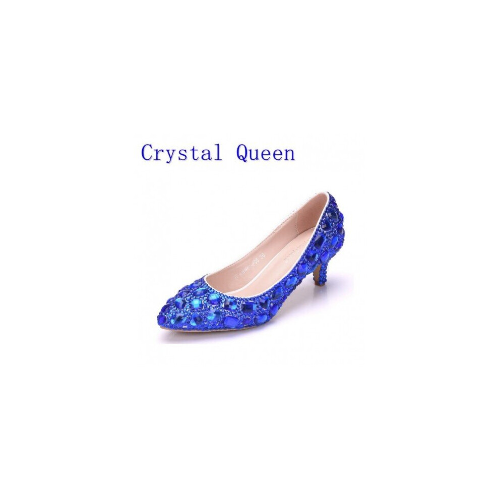 (Gold) Crystal Queen Women Shoes Pumps Handmade Female Noble Diamond Wedding Shoes Sexy Women's High Heels Dress Shoes 5CM-image-OPC-P6XQQTZ-NEW
