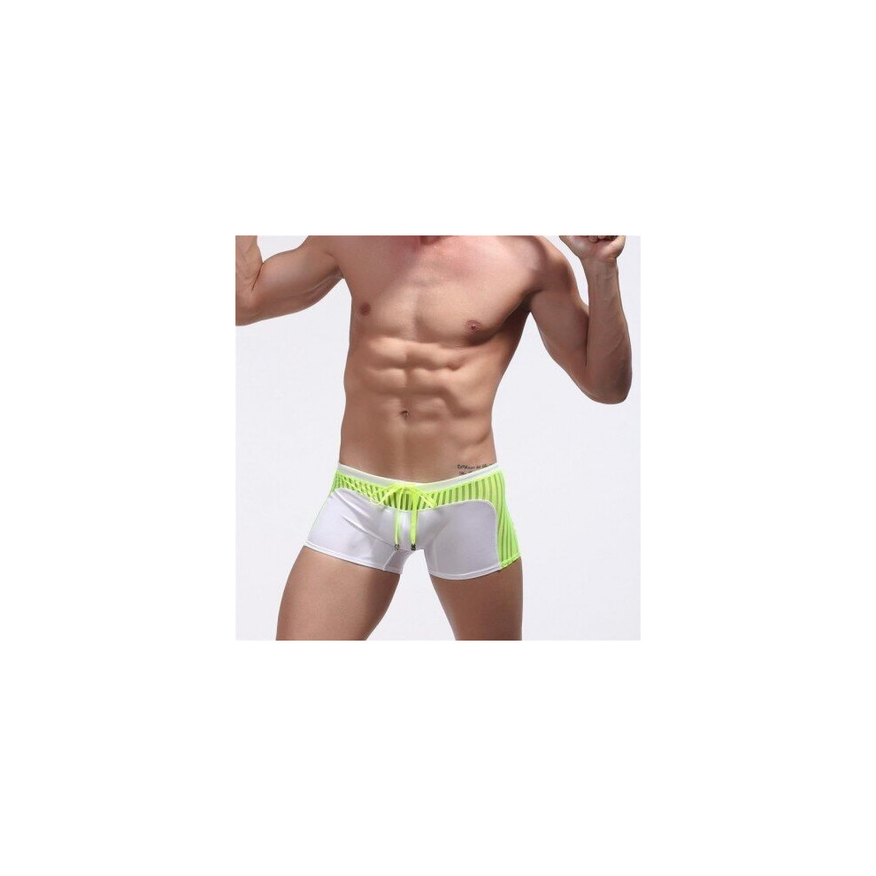 (XL, Royal Blue) Transparent Stripe Swimwear Men Swimming Trunk Swimsuit Mens Swim Trunks Gay Bathing Suit Beach Bikini Boxer Shorts Bath Wear-image-OPC-P6XRGDK-NEW