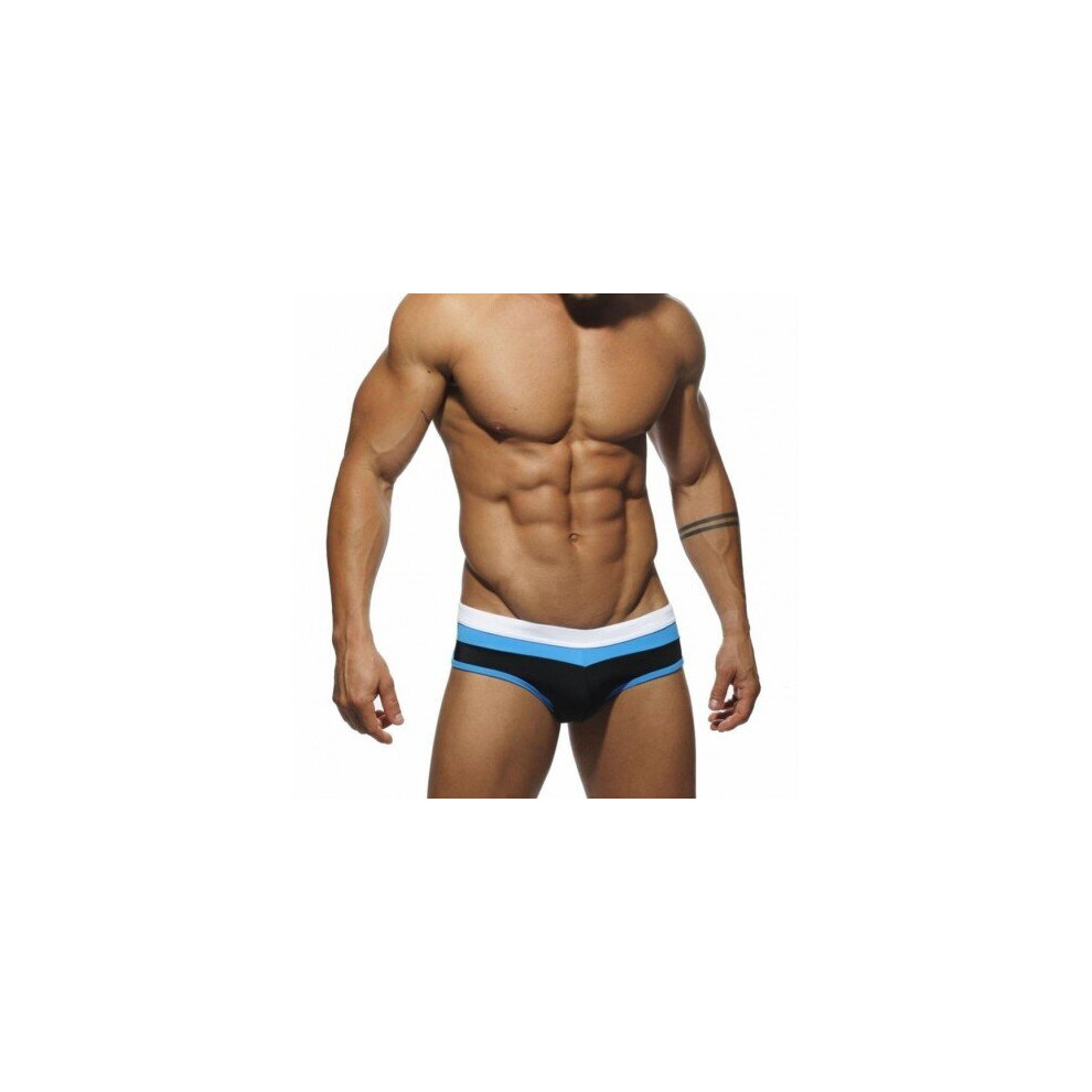 (L, Black) Swimwear Men  Summer Swimming Patchwork Striped Triangle Briefs Sexy Man Swimsuit Men's Beach Short Wear Male Trunks-image-OPC-P6XRG56-NEW