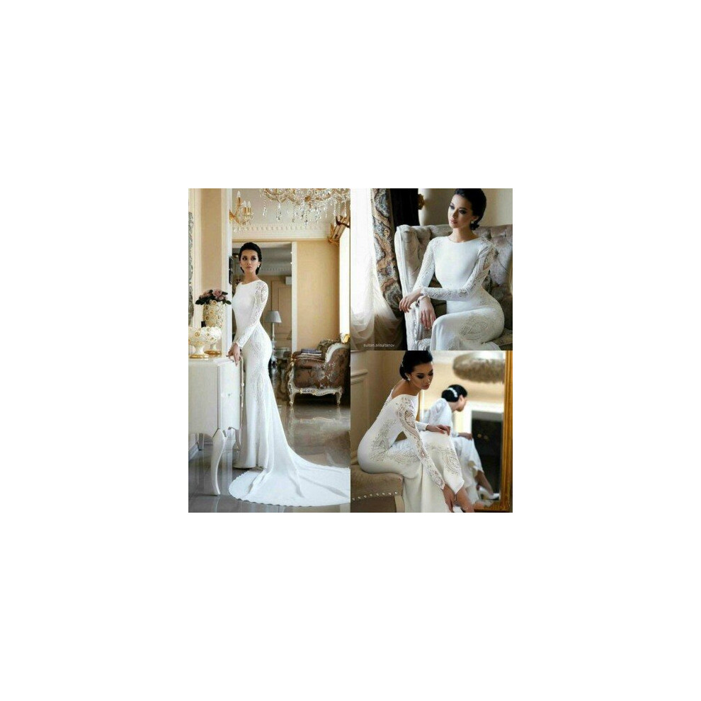 (White) 2020 Wedding Dresses Lace Appliqued Beaded Berta Sweep Train Boho Wedding Dress Bridal Gowns Plus Size Sleeves abiti da sposa-image-OPC-P6XSR5C-NEW