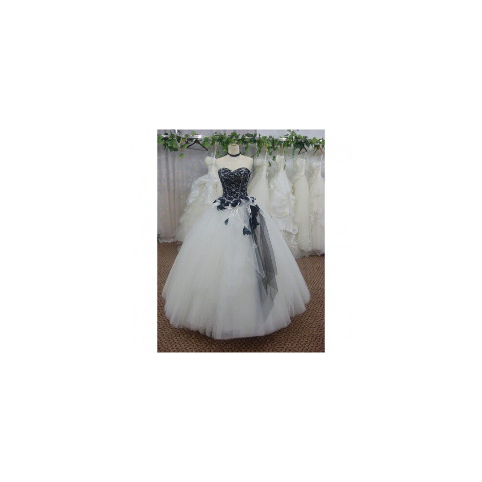 (Ivory) 2016 Black and White Tulle Ball Gown Wedding Dress Bridal Gowns/Prom Dresses SL-3940-image-OPC-P6XSY56-NEW