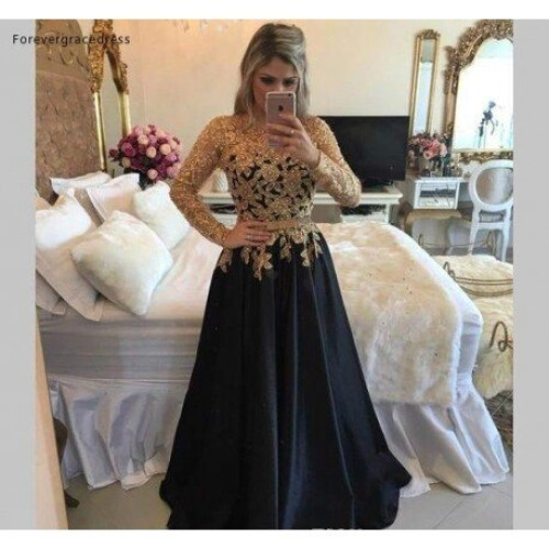 Black and gold formal dresses best sale