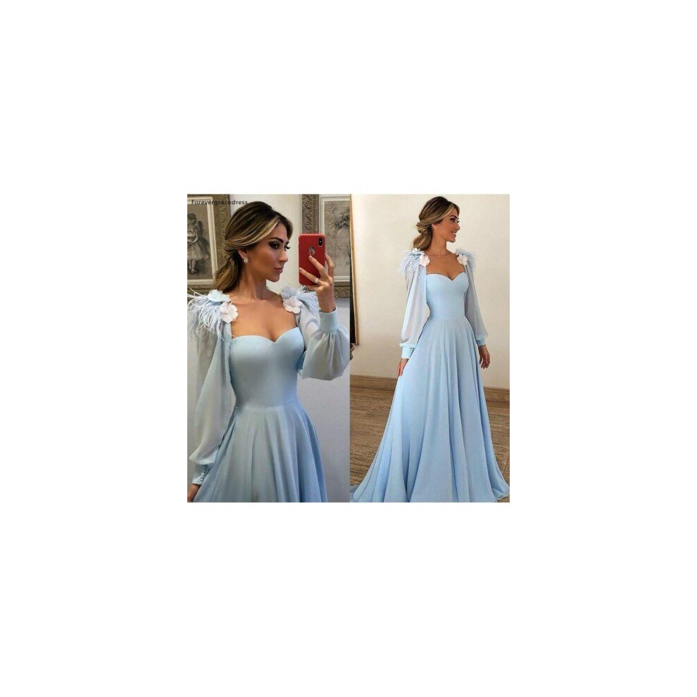 (Yellow) 2019 Mother of the Bride Dresses Sky Blue Long Sleeves Formal Godmother Evening Party Guests Gown Plus Size Custom Made-image-OPC-P6XSWDB-NEW
