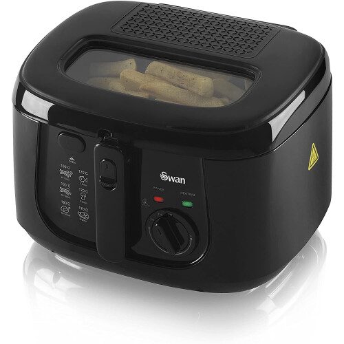 Swan 2.5 Litre Deep Fat Fryer Viewing Window Easy Clean 1800 W Black on