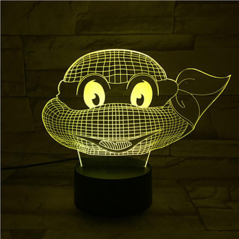 Ninja Turtle 3D LED Night Light Kids Bedroom Table Lamp