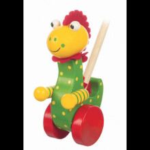 (Dinosaur) Orange Tree Toys Push Along Wooden Toy