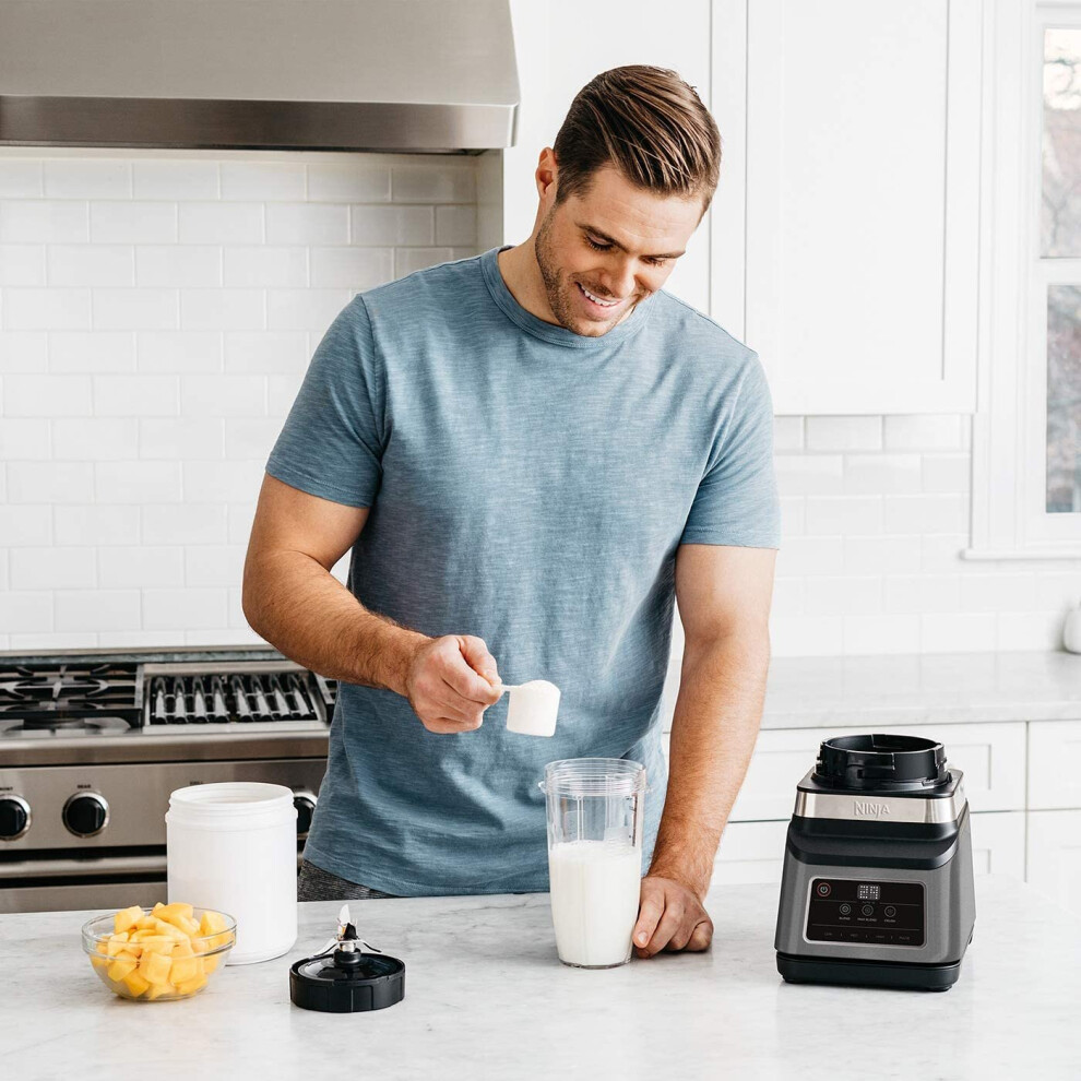 2 in 1 Ninja Black Silver Blender with Auto iQ BN750UK 1200 W 2.1 Litre Jug 0.7 Litre Cup on OnBuy