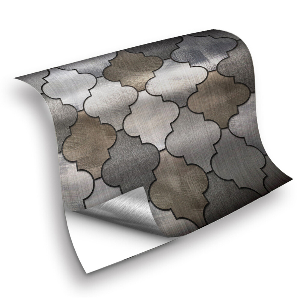 (M, 20Cm X 20Cm) Metallic Mosaic Tile Sticker For Kitchen Backsplash Bathroom, 25 Pieces 605660805349