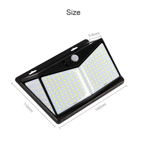 2X208LED Solar Sensor Flood Lights Wall Outdoor Garden Path Fence Lamp Security 1