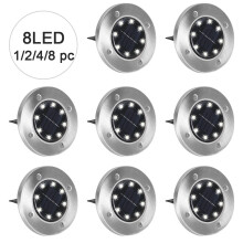 8pcs Solar Power Ground Lights Floor Decking Patio Outdoor Garden Lawn Path Lamp