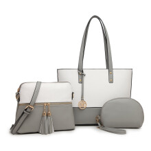 (Grey) Three PieceSet Tote Handbag