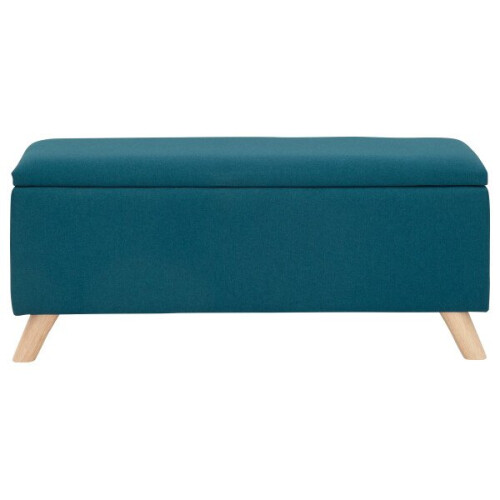 (Teal) Secreto Fabric Ottoman Lift Up Storage Bench 2