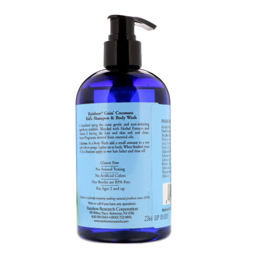 Rainbow Research, Shampoo e Bagnoschiuma per Bambini, Goin' Coconuts, 12 fl oz (360 ml) 1