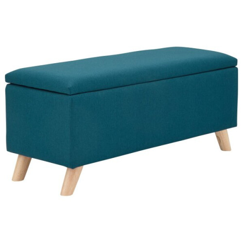 (Teal) Secreto Fabric Ottoman Lift Up Storage Bench