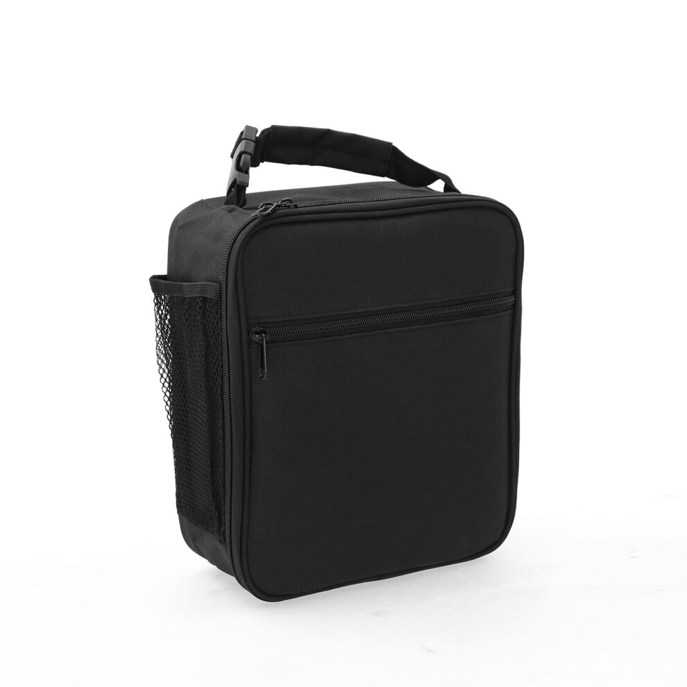 (Black) Insulated Lunch Bag Box For Thermos Cooler Hot Cold Adult Tote Food Black