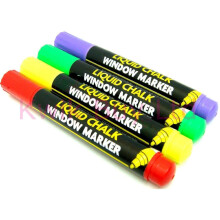 4 Liquid Chalk Window Markers Red, Purple Blue, Green And Yellow