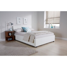 Side Lift Ottoman Storage Bed in White - 5FT Kingsize 150cm