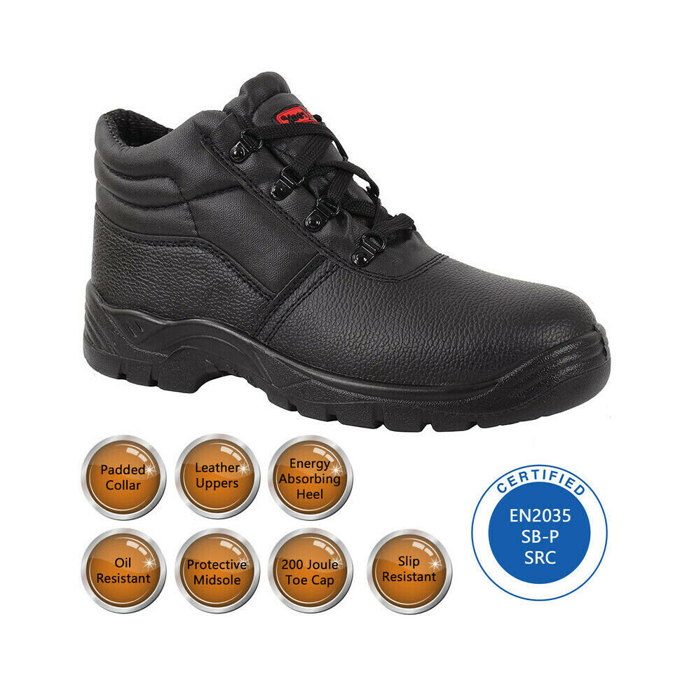 (Premium Chukka, 3) Mens Chukka Safety Work Boots Black Steel Toe Cap & Midsole Sizes 3 - 13 UK