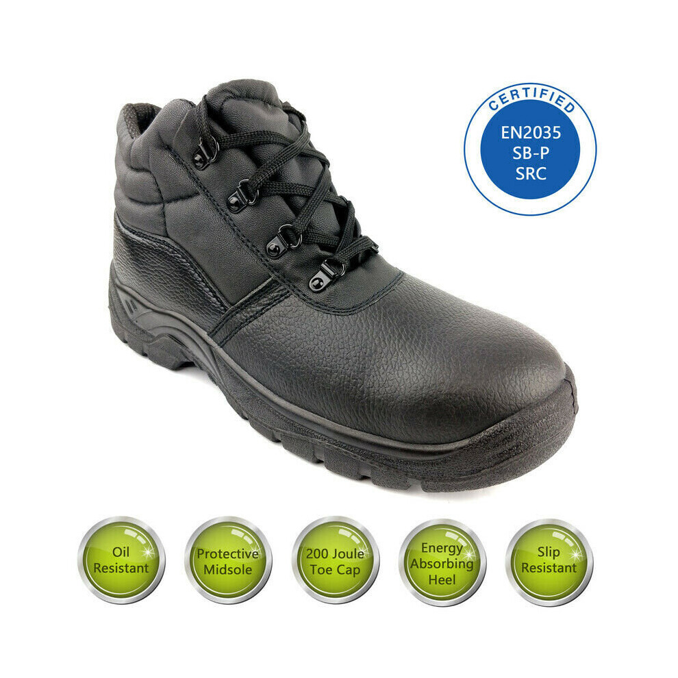 Photos - Safety Equipment  Mens Chukka Safety Work Boots Black Steel Toe Cap & Midsole Sizes 3 - 13 UK(Standard Chukka, 3)
