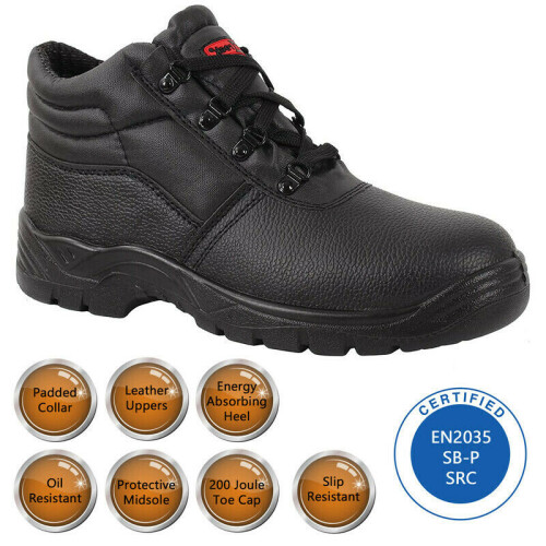 (Premium Chukka, 9) Mens Chukka Safety Work Boots Black Steel Toe Cap & Midsole Sizes 3 - 13 UK