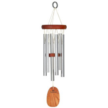 Woodstock Hanging Outdoor Wood Silver Alloy Garden Muscial Wind Chime