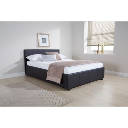 Side Lift Ottoman Storage Bed in Black - 5FT Kingsize 150cm 2