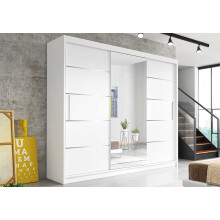 (White, 250cm) Lyon Sliding Mirror Wardrobe in 5 size and 4 color