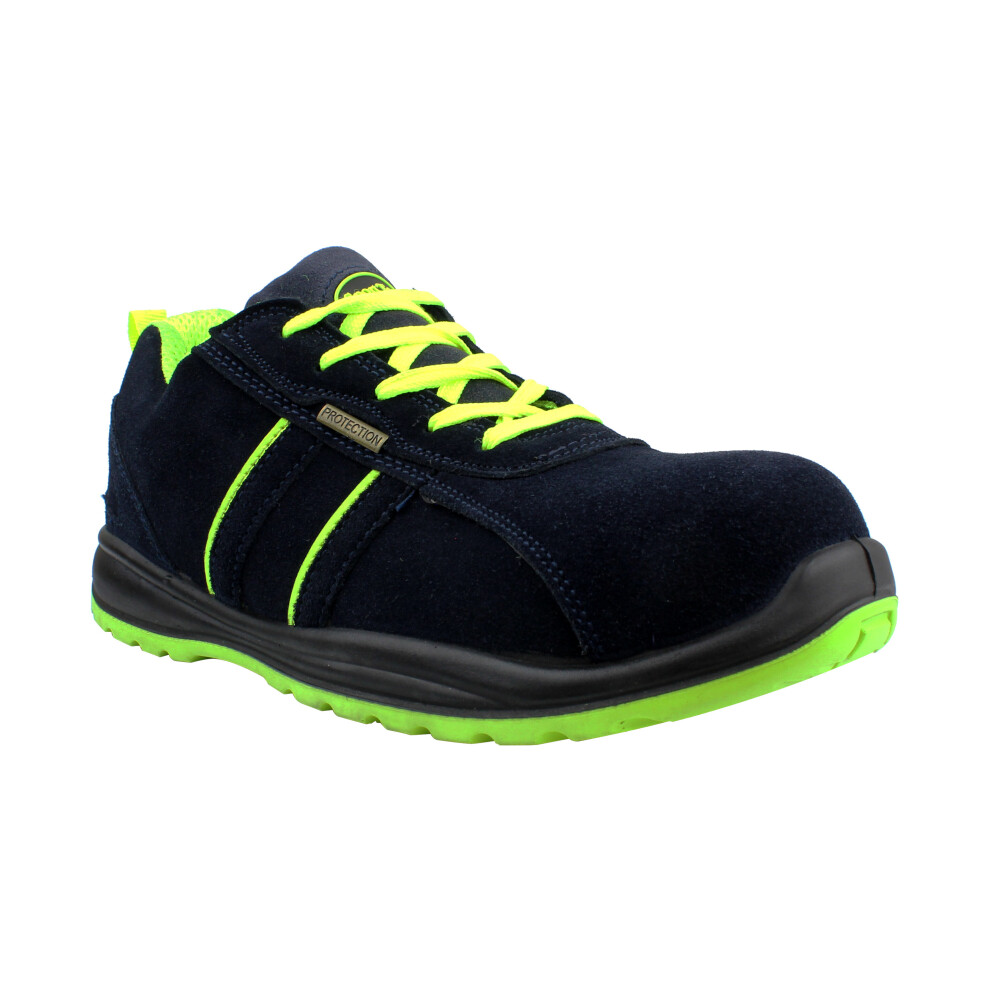 Photos - Safety Equipment  Mens Safety Work Trainers Shoes Steel Toe Cap Boots Sizes 3-13(Blue/Green, 3)
