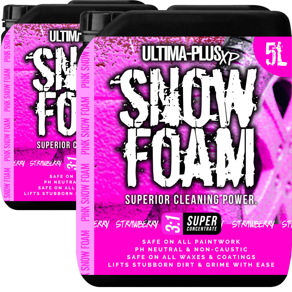 (Strawberry, 10L) Ultima Plus Xp Fragranced Coloured Snow Foam 5056411302054