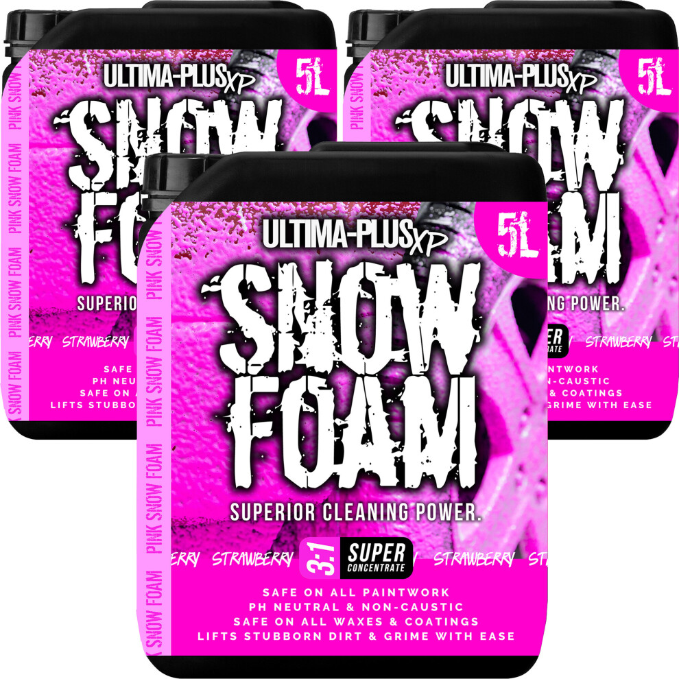 Ultima-Plus Xp Strawberry Pink Snow Foam Car Shampoo Wash And Wax - Pink / 15 - Image 3