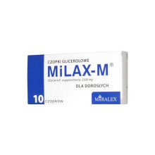 Milax - M, glycerol suppositories for adults, glicerynowe czopki, 10