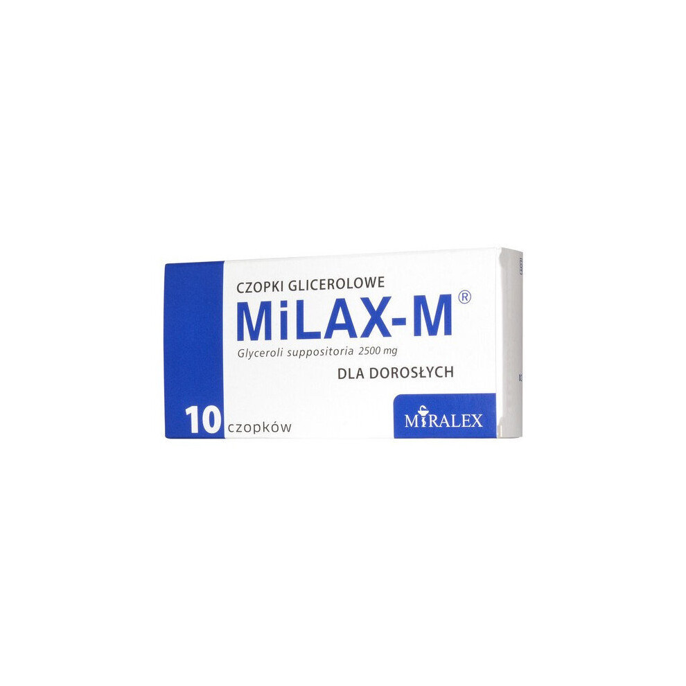 Miralex Milax - M, Glycerol Suppositories For Adults, Glicerynowe Czopki, 10