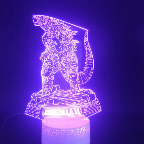 3D Dinosaur Godzilla LED Night Light - Color-Changing, Touch-Activated Table Lamp for Bedroom (USB Powered) 2