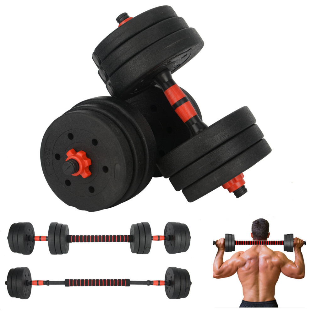 20KG ADJUSTABLE FITNESS DUMBELLS BARBELL DUMBBELL BODY BUILDING SET