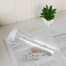 (White) Water Bottle Straw Plastic Free Leakproof Sport Portable Drink Mug