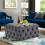 Living And Home Large Sofa Coffee Table Ottoman Pouffe Rest Footstool Button Chair 2