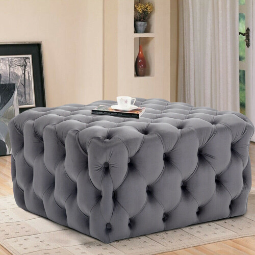 Living And Home Large Sofa Coffee Table Ottoman Pouffe Rest Footstool Button Chair