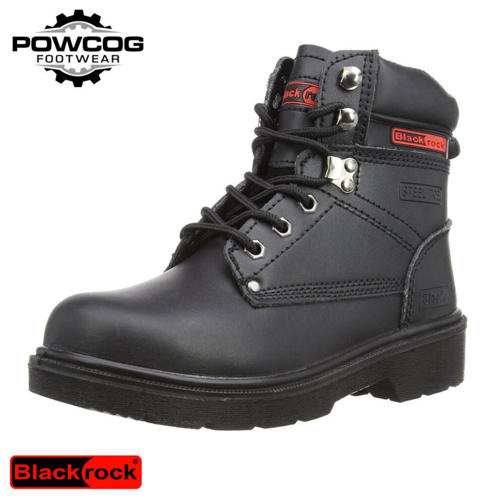 (11) BLACKROCK ULTIMATE Black Safety Work Boots Steel Toe Cap Midsole Size SF08