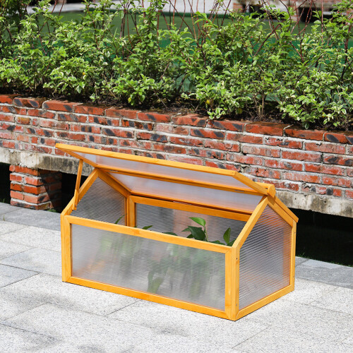 Mini Wood Greenhouse Cold Frame Garden Veg Flowers Planting Box Plant Protection On Onbuy