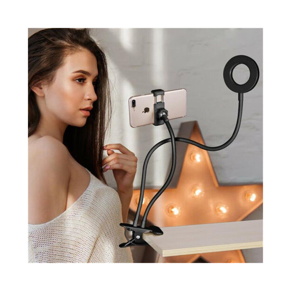 LED Selfie Ring Light with Cell Phone Holder Flexible Stand Stream