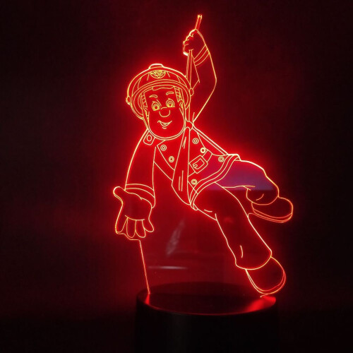 Cartoon Fireman Sam 3D Small Night Lamp Colorful Night Light