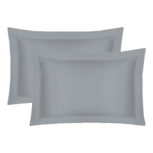 (Grey) Oxford Pillowcases 200 Thread Egyptian Cotton