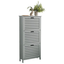Bergen 3 Tier Grey Scandanavian Style Shoe Cabinet Rack