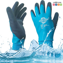 (Small) WATERPROOF GRIP GLOVES Full Latex Coated Wet Work Breathable Aqua Proof