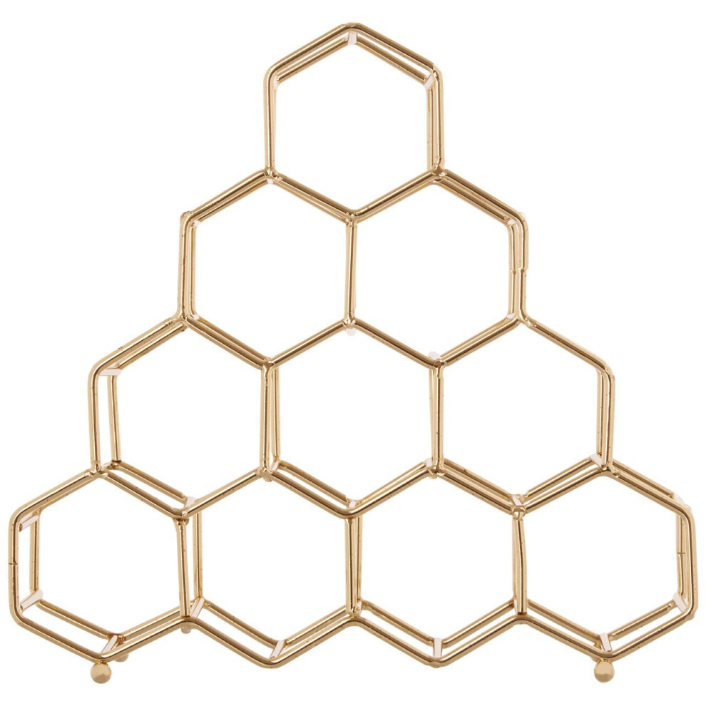 Premier Housewares Vertex 10 Bottle Plated Spice Rack Gold